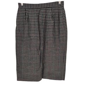 Vintage Sparrs Concepts Wool Houndstooth Old Money  Knee Length Pencil Skirt 10